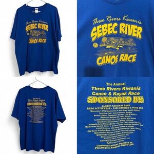 Royal Blue Maine Canoe Race T-Shirt Size 2XL